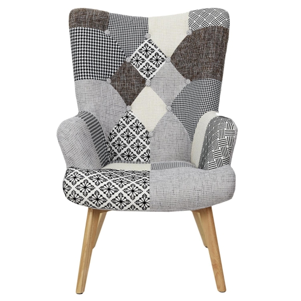 Fotel uszak Helsinki szary patchwork - Intesi