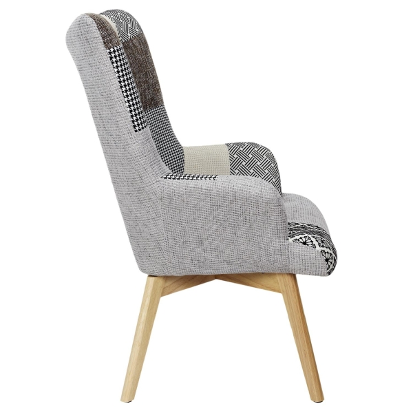 Fotel uszak Helsinki szary patchwork - Intesi
