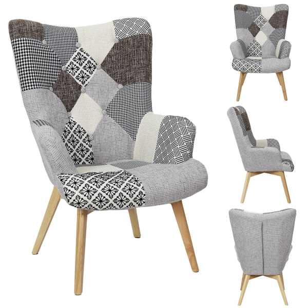 Fotel uszak Helsinki szary patchwork - Intesi