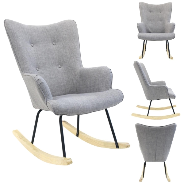 Fotel bujany Helsinki szary - Intesi
