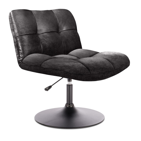 Fotel Anton obrotowy czarny vintage PU - Intesi