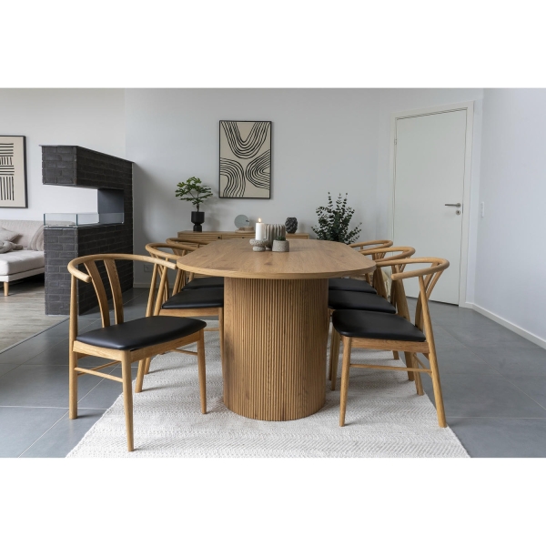 Krzesło Artenara naturalny dąb/ czarne PU - House Nordic