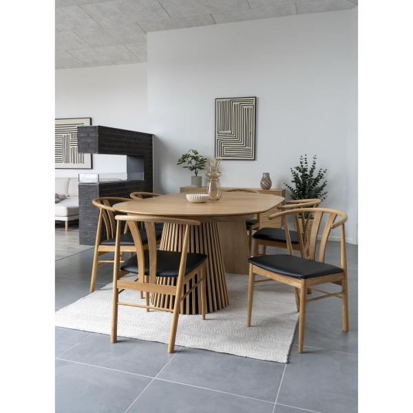 Krzesło Artenara naturalny dąb/ czarne PU - House Nordic