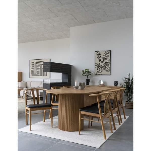 Krzesło Artenara naturalny dąb/ czarne PU - House Nordic
