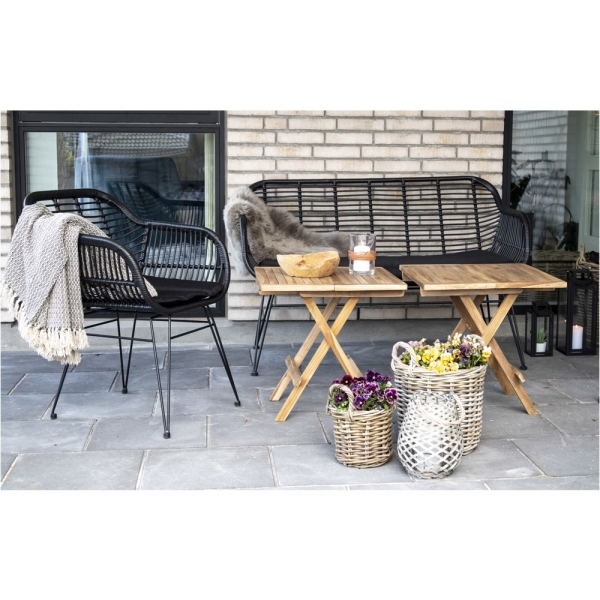 Stolik pomocniczy Bilbao 50x50cm naturalny tekowy - House Nordic