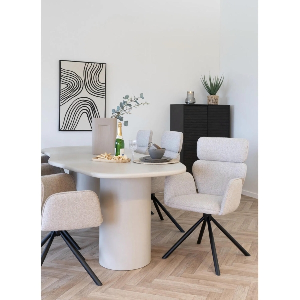 Krzesło Cordoba obrotowe beżowe/ czarne - House Nordic