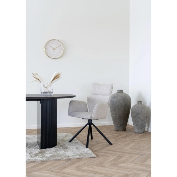 Krzesło Cordoba obrotowe beżowe/ czarne - House Nordic