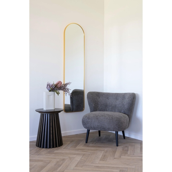 Fotel Covelo boucle brązowy/ czarny - House Nordic