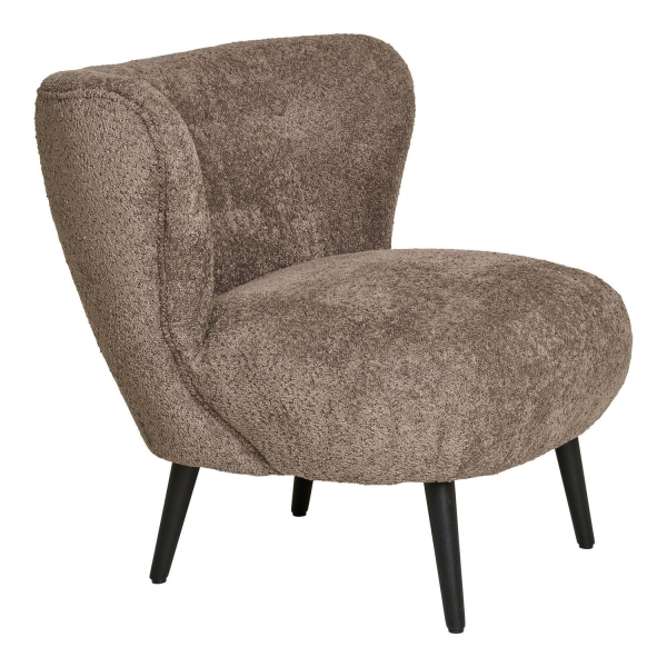 Fotel Covelo boucle brązowy/ czarny - House Nordic