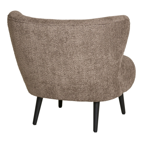 Fotel Covelo boucle brązowy/ czarny - House Nordic