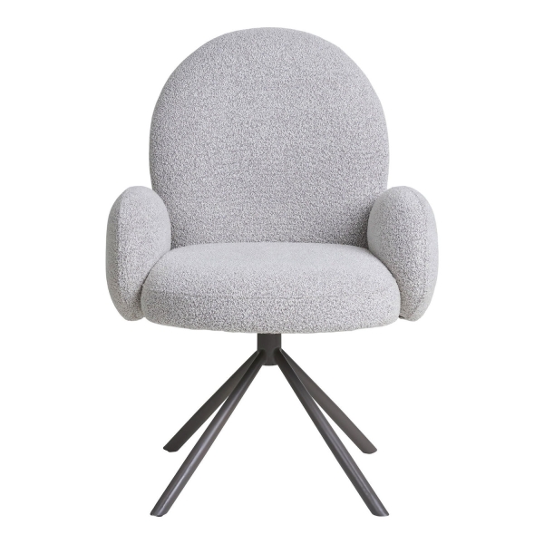 Krzesło obrotowe Lana z podłokietnikami boucle piaskowe - House Nordic
