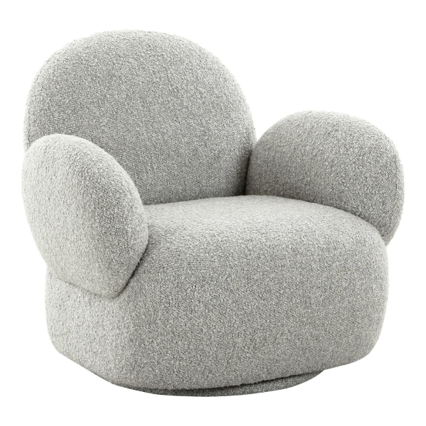 Fotel Messina obrotowy boucle szary - House Nordic