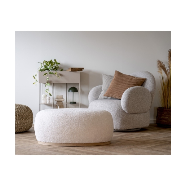 Fotel Messina obrotowy boucle szary - House Nordic