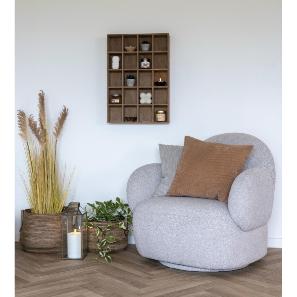 Fotel Messina obrotowy boucle szary - House Nordic
