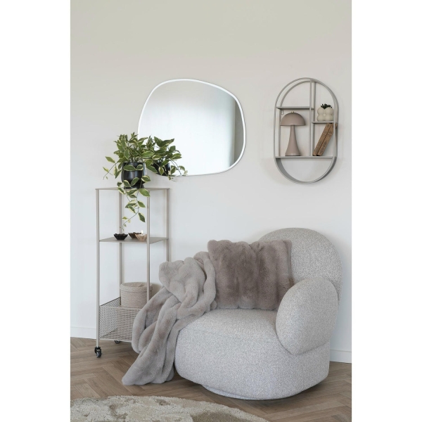 Fotel Messina obrotowy boucle szary - House Nordic