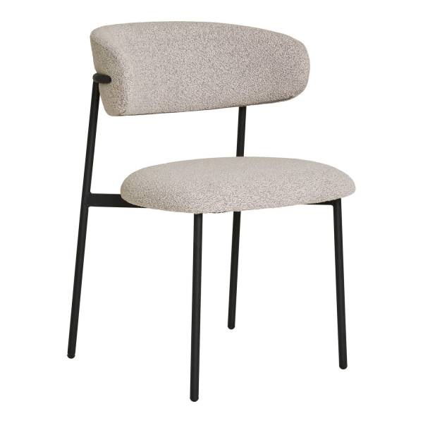 Krzesło Mira boucle piaskowe/czarne - House Nordic