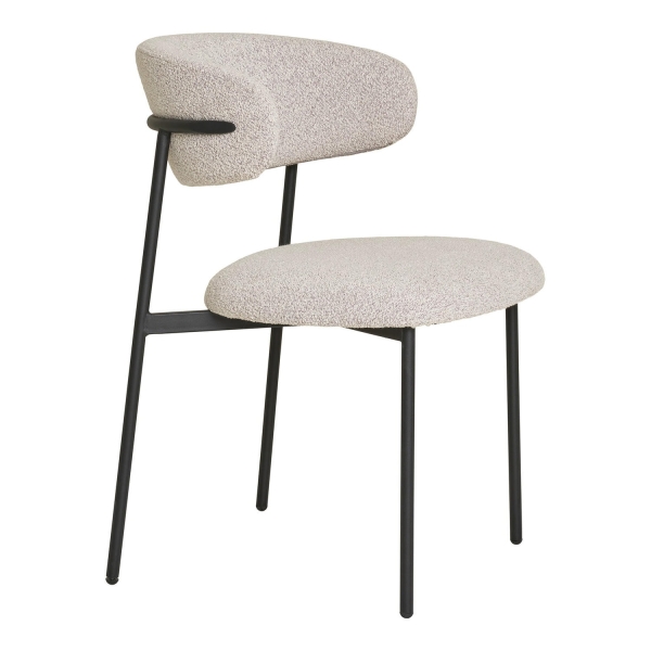 Krzesło Mira boucle piaskowe/czarne - House Nordic