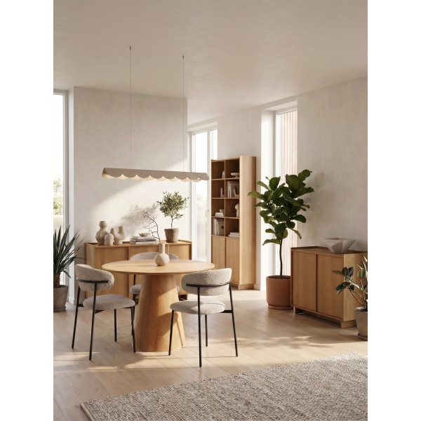 Krzesło Mira boucle piaskowe/czarne - House Nordic
