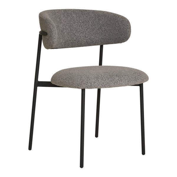 Krzesło Mira boucle szare jasne/czarne - House Nordic