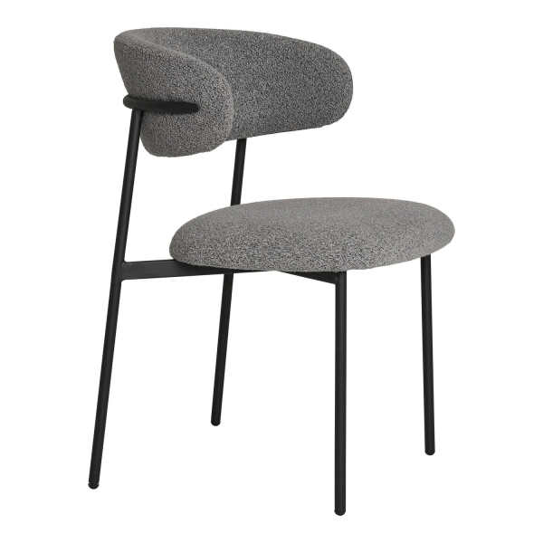 Krzesło Mira boucle szare jasne/czarne - House Nordic