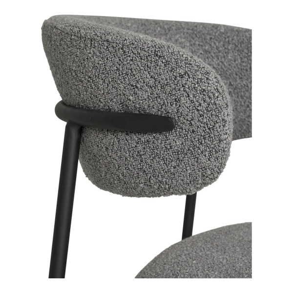 Krzesło Mira boucle szare jasne/czarne - House Nordic