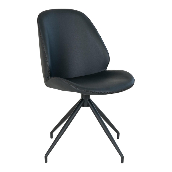 Krzesło Monte Carlo obrotowe czarne PU/ czarne - House Nordic