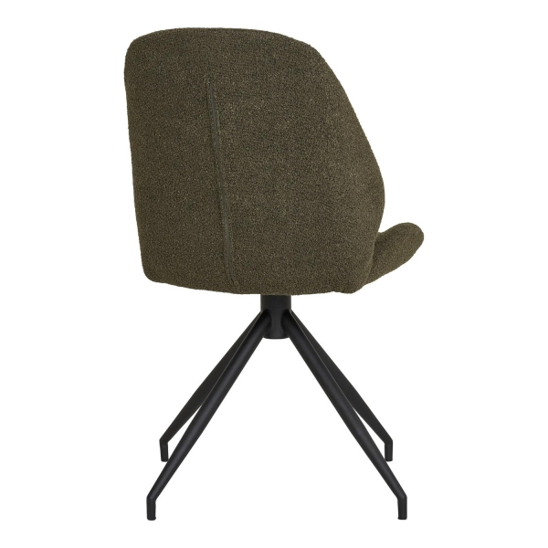 Krzesło Monte Carlo obrotowe zielone boucle/ czarne - House Nordic