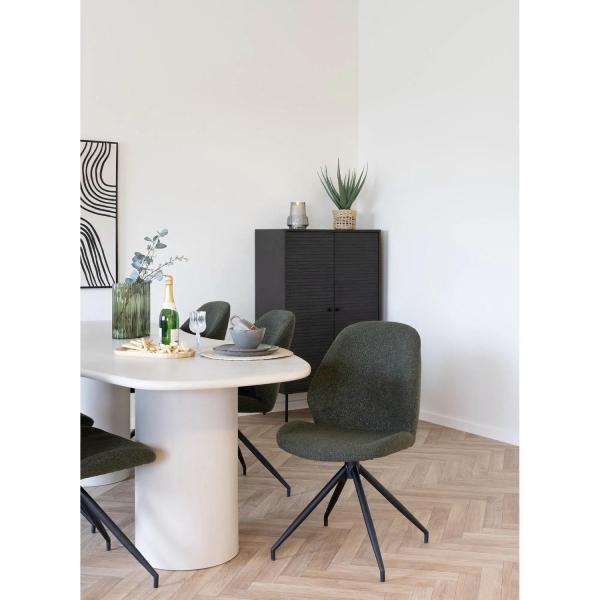 Krzesło Monte Carlo obrotowe zielone boucle/ czarne - House Nordic