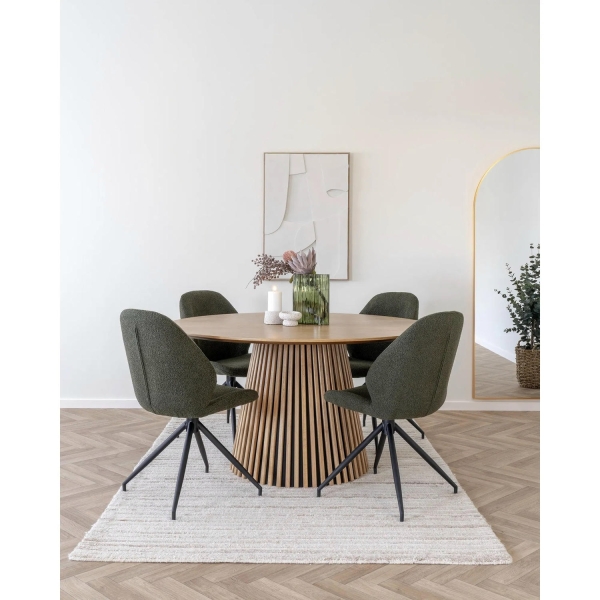 Krzesło Monte Carlo obrotowe zielone boucle/ czarne - House Nordic