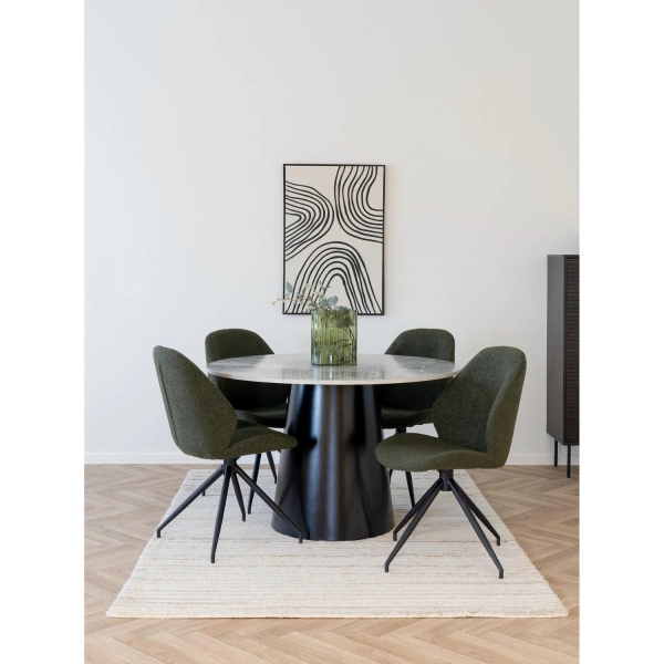Krzesło Monte Carlo obrotowe zielone boucle/ czarne - House Nordic