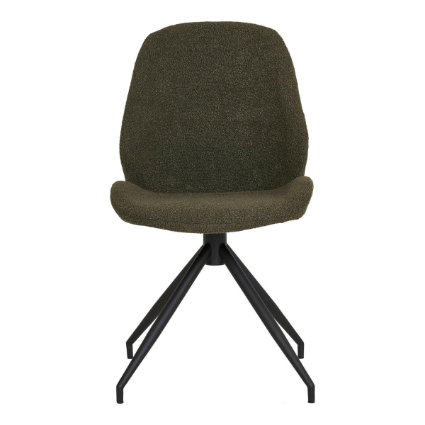 Krzesło Monte Carlo obrotowe zielone boucle/ czarne - House Nordic
