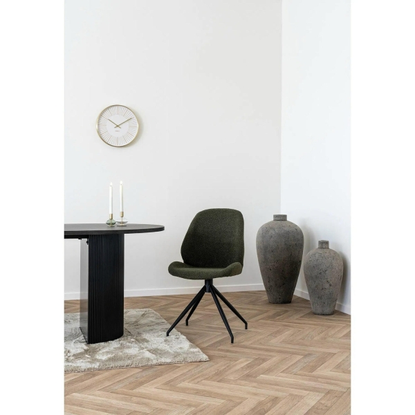 Krzesło Monte Carlo obrotowe zielone boucle/ czarne - House Nordic