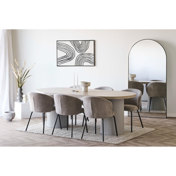Krzesło Safira boucle beżowe/czarne - House Nordic