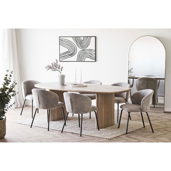 Krzesło Safira boucle beżowe/czarne - House Nordic