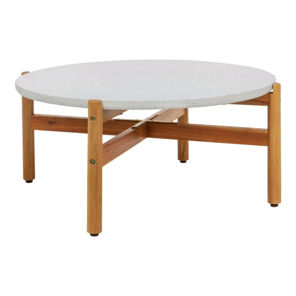 Stolik kawowy Terracina 84,5cm akacja/terrazzo - House Nordic