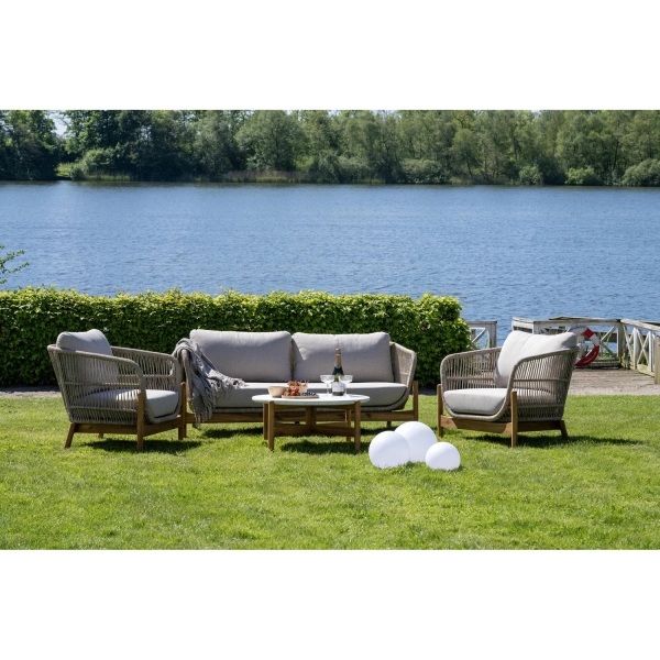 Stolik kawowy Terracina 84,5cm akacja/terrazzo - House Nordic