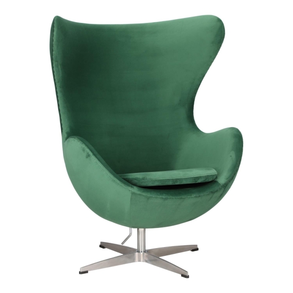Fotel Jajo Velvet zielone/ srebrna podstawa - D2 DESIGN