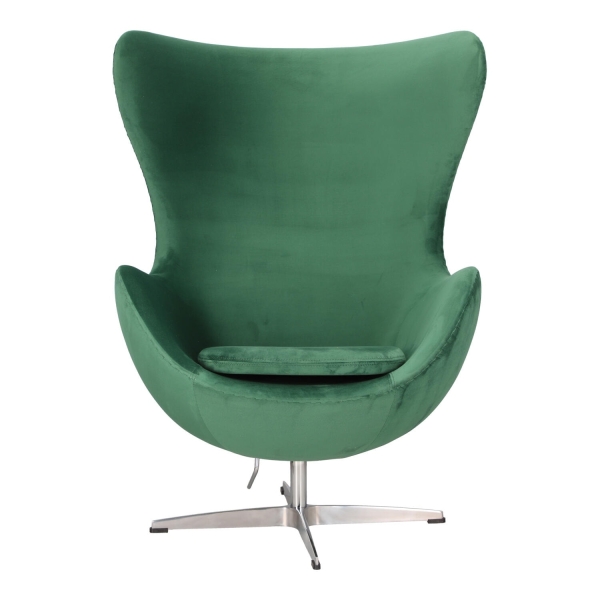Fotel Jajo Velvet zielone/ srebrna podstawa - D2 DESIGN