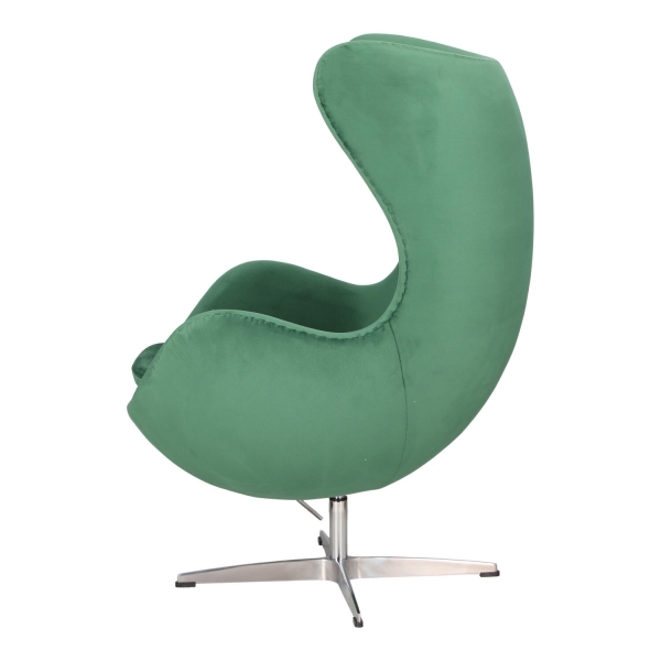 Fotel Jajo Velvet zielone/ srebrna podstawa - D2 DESIGN