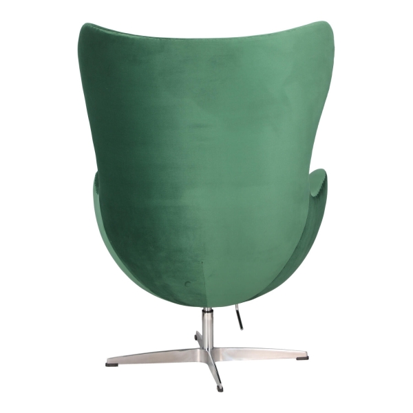 Fotel Jajo Velvet zielone/ srebrna podstawa - D2 DESIGN