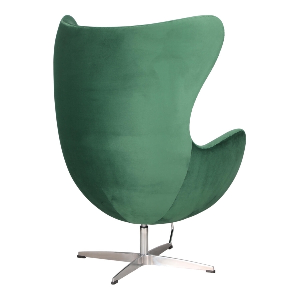 Fotel Jajo Velvet zielone/ srebrna podstawa - D2 DESIGN