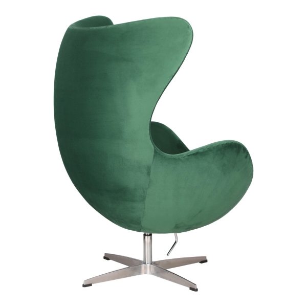 Fotel Jajo Velvet zielone/ srebrna podstawa - D2 DESIGN