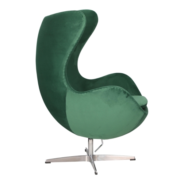 Fotel Jajo Velvet zielone/ srebrna podstawa - D2 DESIGN