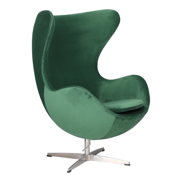 Fotel Jajo Velvet zielone/ srebrna podstawa - D2 DESIGN