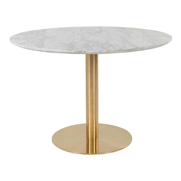 Stół Bolzano 110cm marmur/ złoty - House Nordic