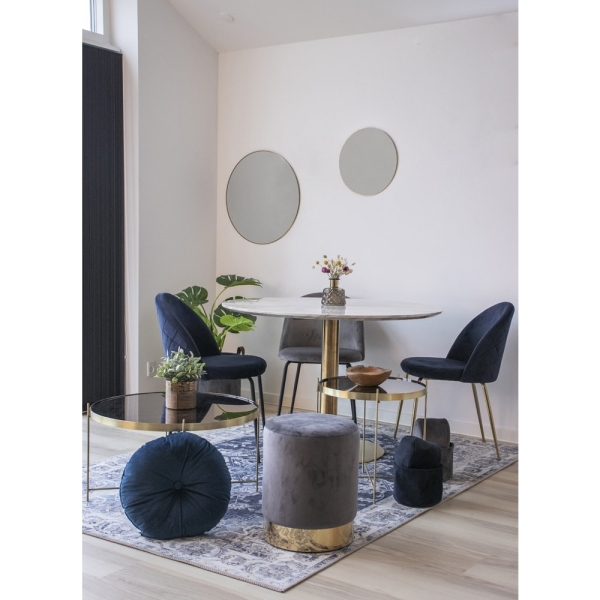 Stół Bolzano 110cm marmur/ złoty - House Nordic