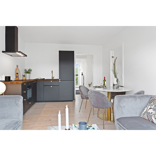 Stół Bolzano 110cm marmur/ złoty - House Nordic