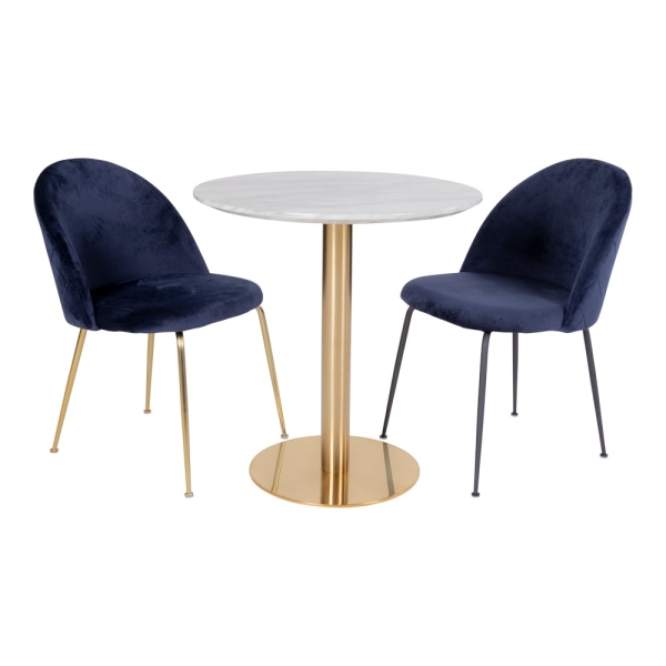 Stół Bolzano 110cm marmur/ złoty - House Nordic