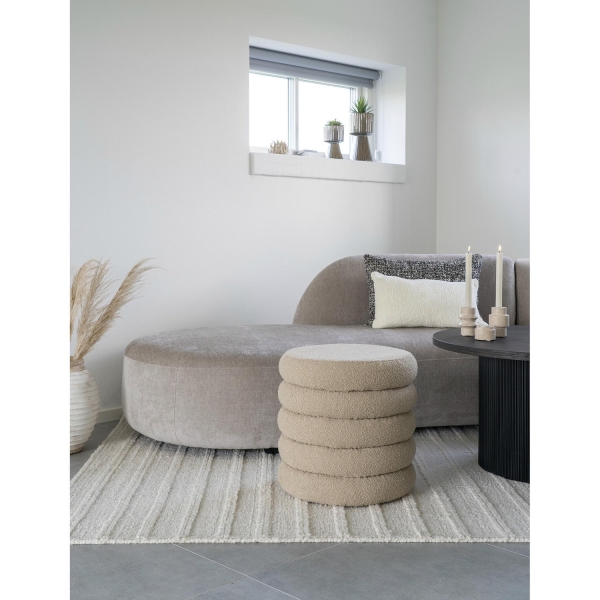 Pufa Brooklyn beżowa ciemna boucle - House Nordic