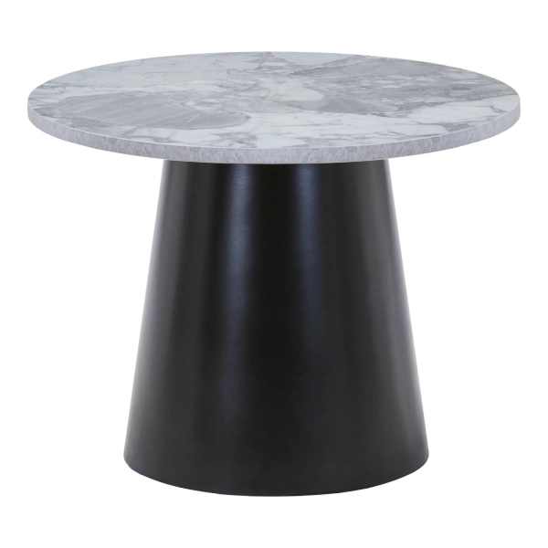 Stolik kawowy Brito 60cm szary marmur/czarny - House Nordic